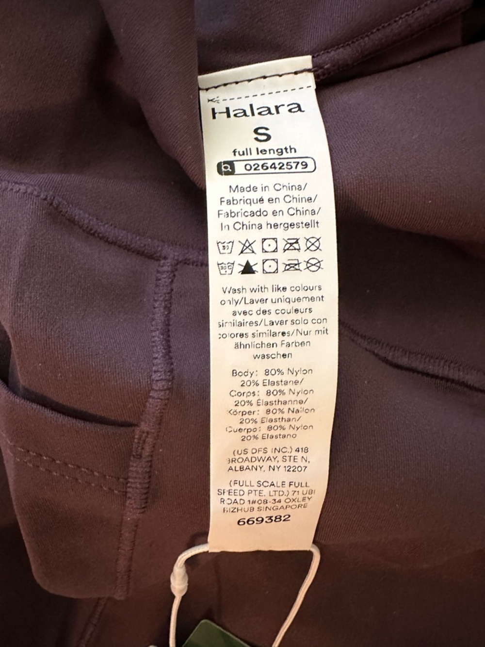 Halara High-Waist Pocket Leggings in Deep Plum Patitoff 2.0 Size S Full Length - Picture 10 of 12